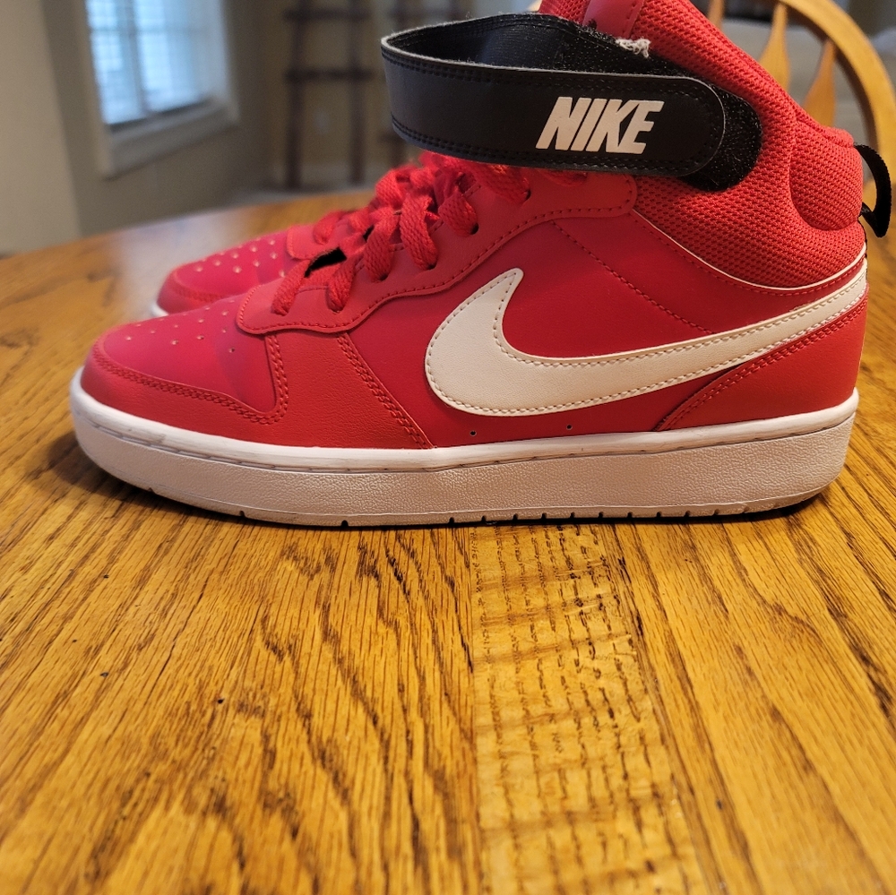 Nike Court Borough Mid 2 Red White Black High Top Shoes Sneakers
